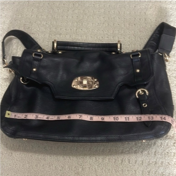 Danier Black Leather Satchel Purse Bag Crossbody Strap - Picture 14 of 16